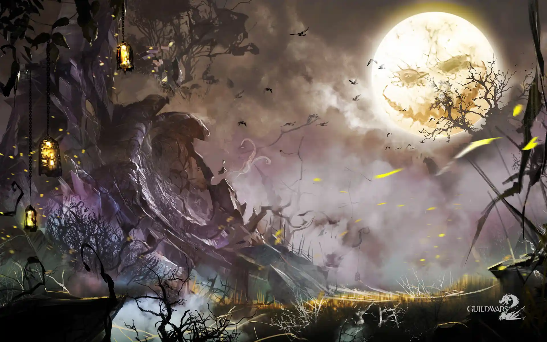 Mad King Oswald Thorn at the Grand Piazza in Lion's Arch during the Shadow of the Mad King Halloween event